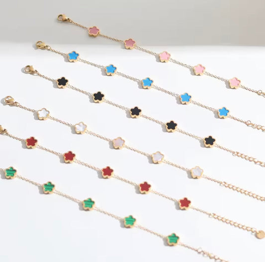 Enameled Flower Bracelet - Steel
Stainless & Pop Colors