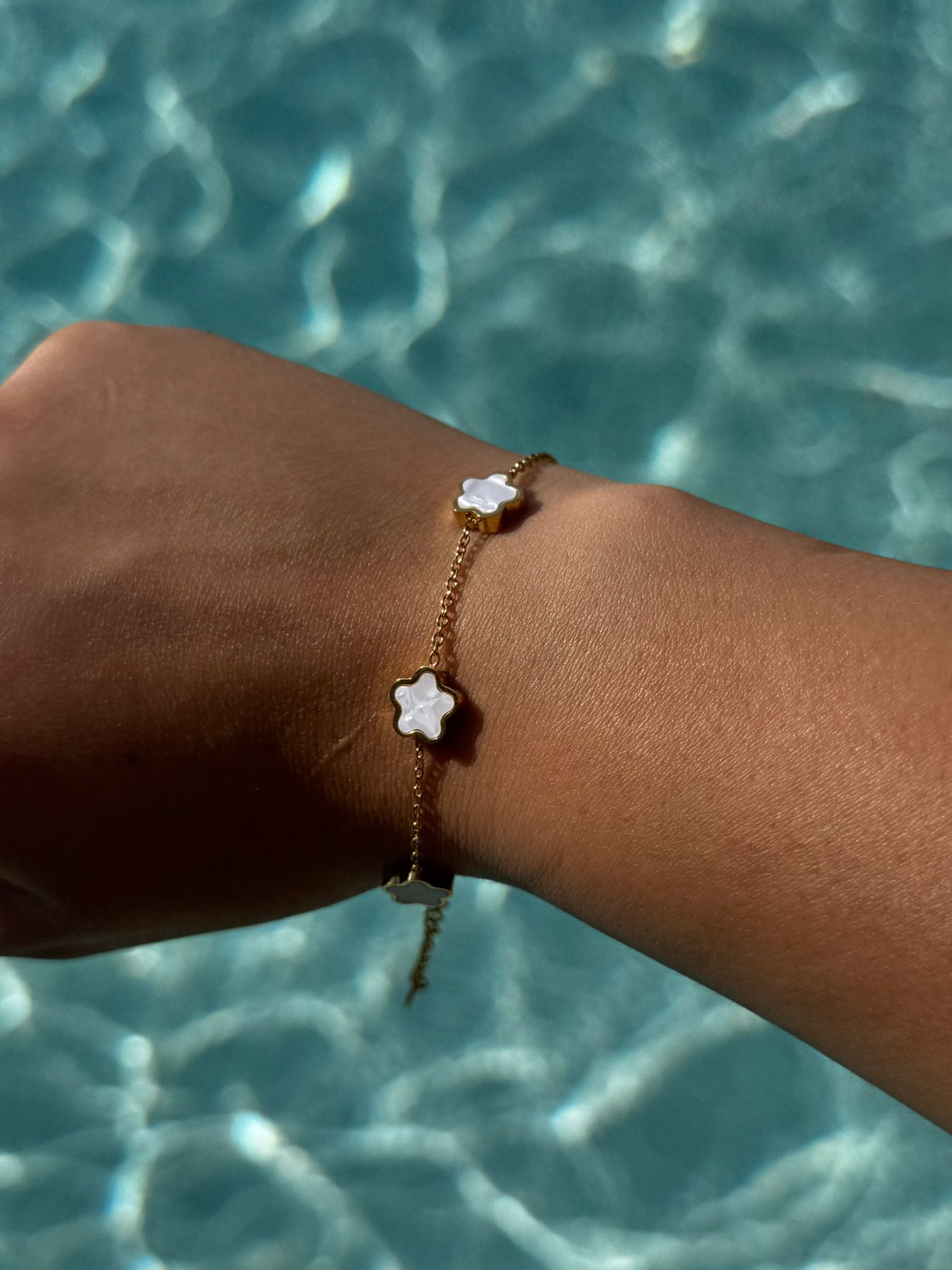 Enameled Flower Bracelet - Lucky star