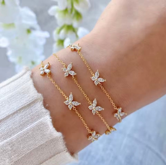 Golden Butterfly Bracelet Elegance - Crystal & Poetry
