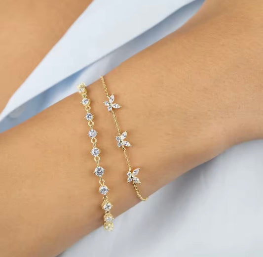 Golden Butterfly Bracelet Elegance - Crystal & Poetry